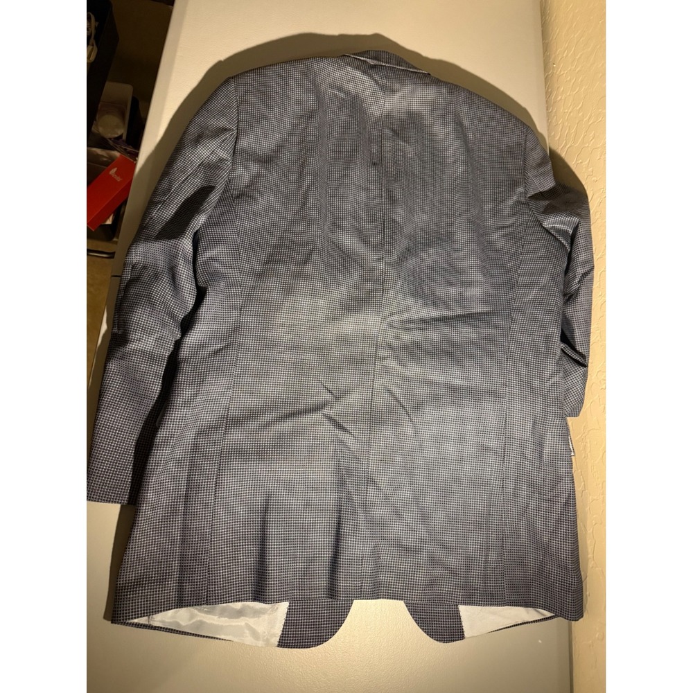 Hugo Boss Scorsese US Mens 40R Blazer Wool Silk Saks Fifth Avenue Blue Grey - Picture 14 of 15